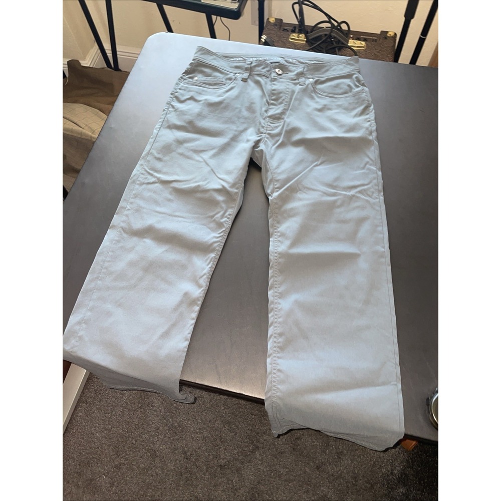 Prana Brion Pants Mens 34x28 Slate Blue Slim Fit Stretch 5-Pocket Hiking Outdoor - Picture 2 of 12